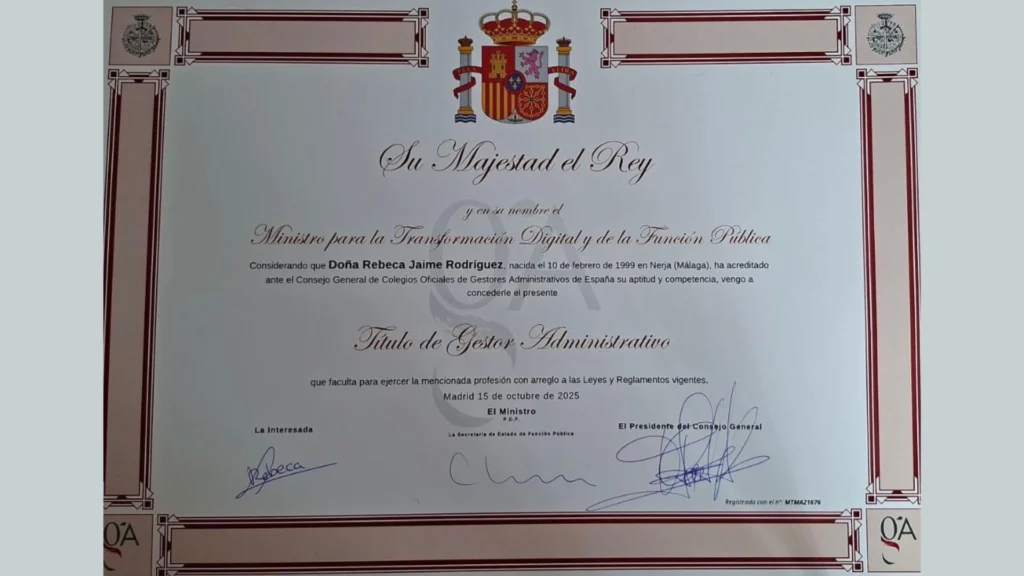 Titulo Rebeca Gestora Adminsitrativa
